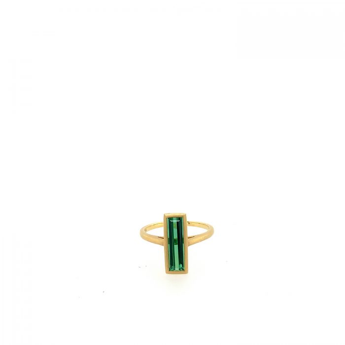 Green Tourmaline Rectangle Ring
