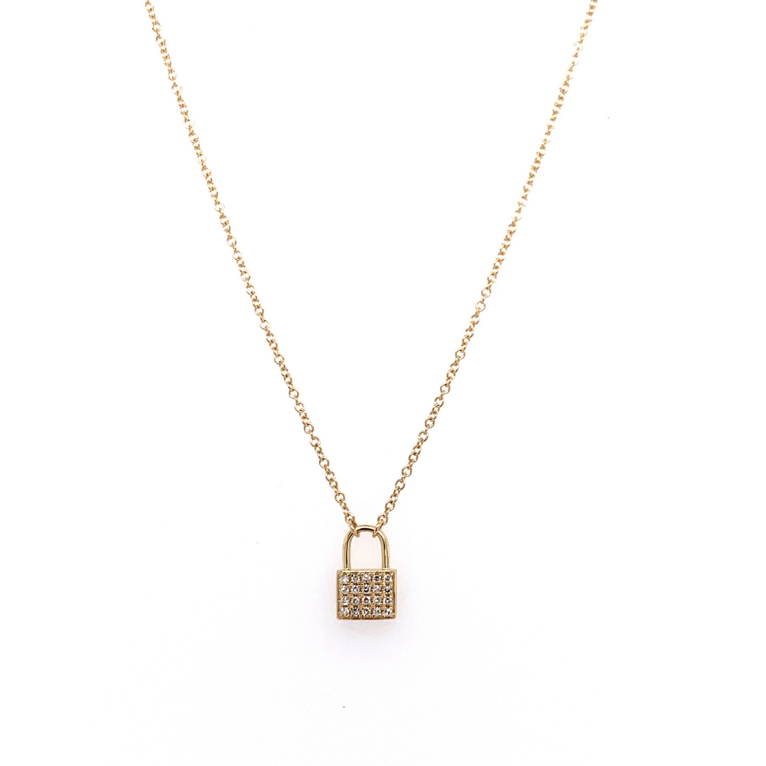 Diamond Pave Padlock Necklace - Susan Campbell Jewelry