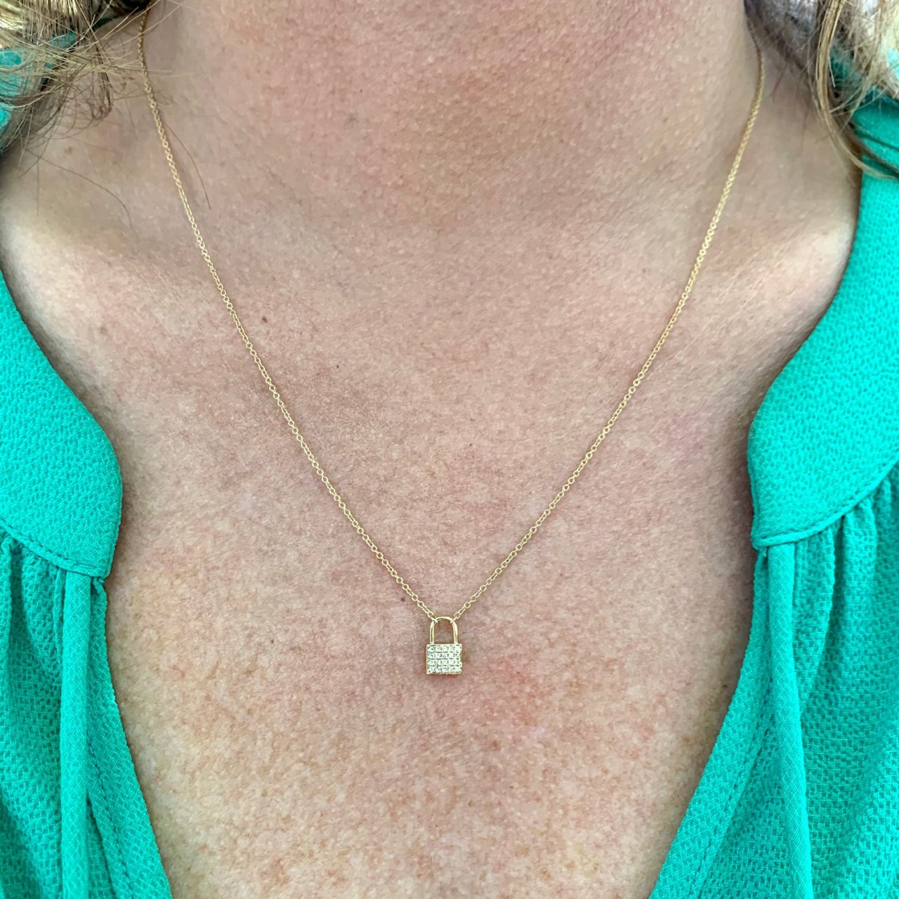 Diamond Pave Padlock Necklace Susan Campbell Jewelry