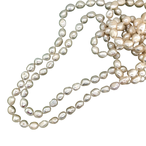 60" White Pearl Strand necklace