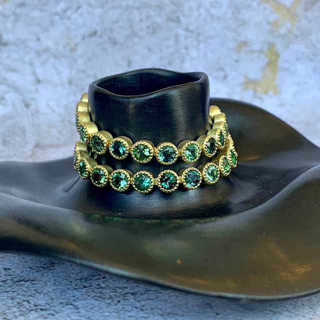green gemstone gold bracelets
