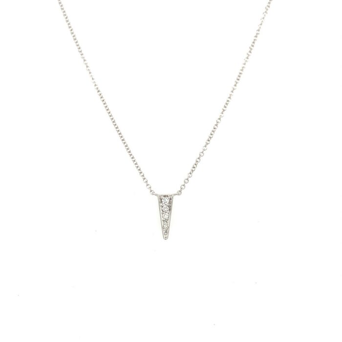 White Gold Diamond Dagger Pendant - Susan Campbell Jewelry