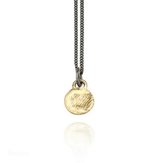 "Little Prints" Round Single Fingerprint Pendant Necklace on Chain