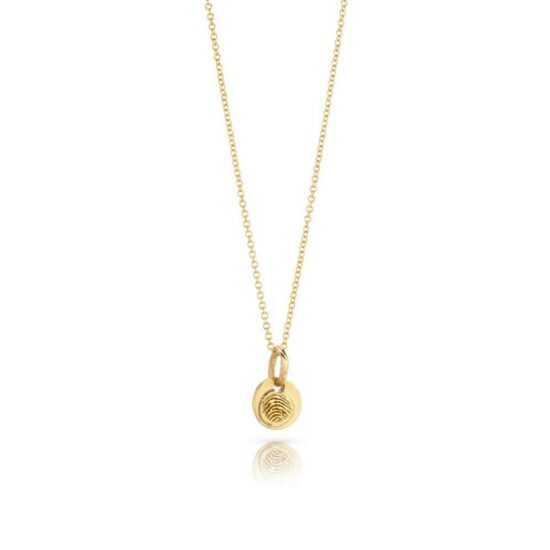 18K Gold Small fingerprint pendant necklace
