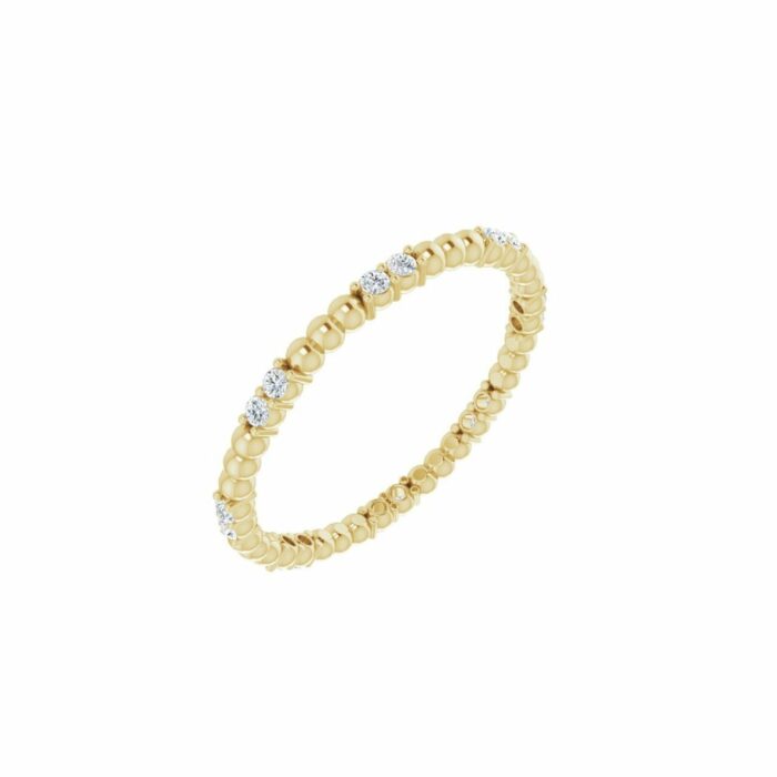Beaded Eternity Band with Diamond Clusters