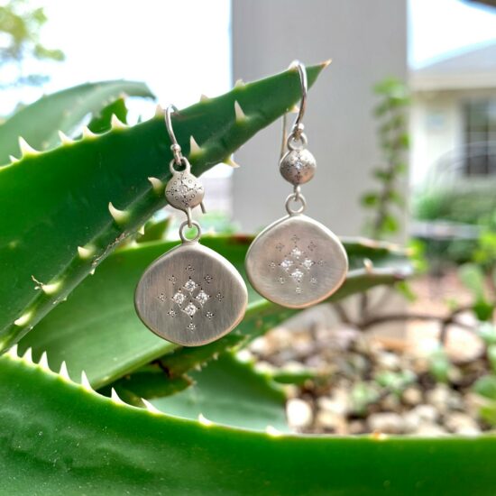 Silver Lights Diamond Charm Earrings