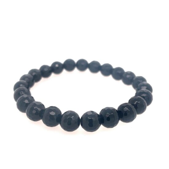 Black onyx stretch bracelet