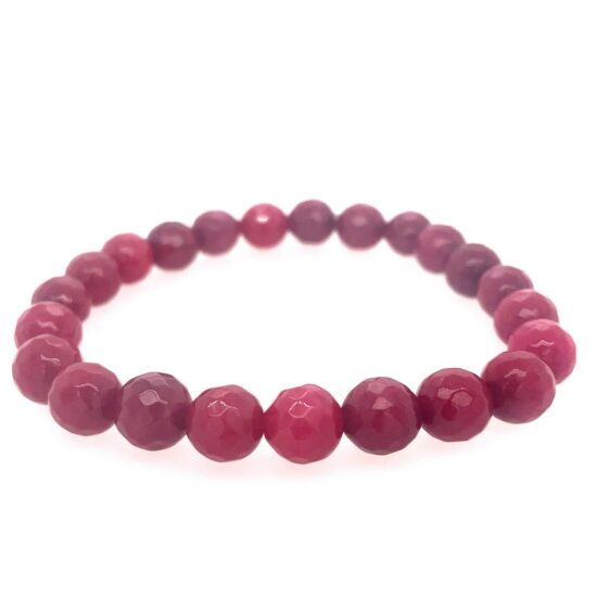 Red jade stretch bracelet