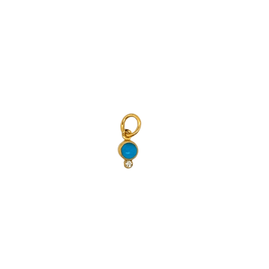 Turquoise pendant with diamond
